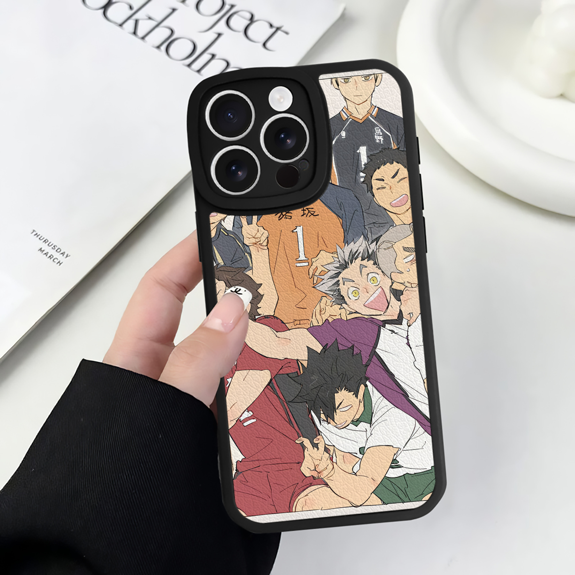 （画像用） ハイキュー!! Haikyu!! 【iPhone 16シリーズ対応】シリコンスマホケース（レザー調） 材質：シリコン